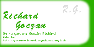 richard goczan business card