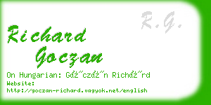 richard goczan business card